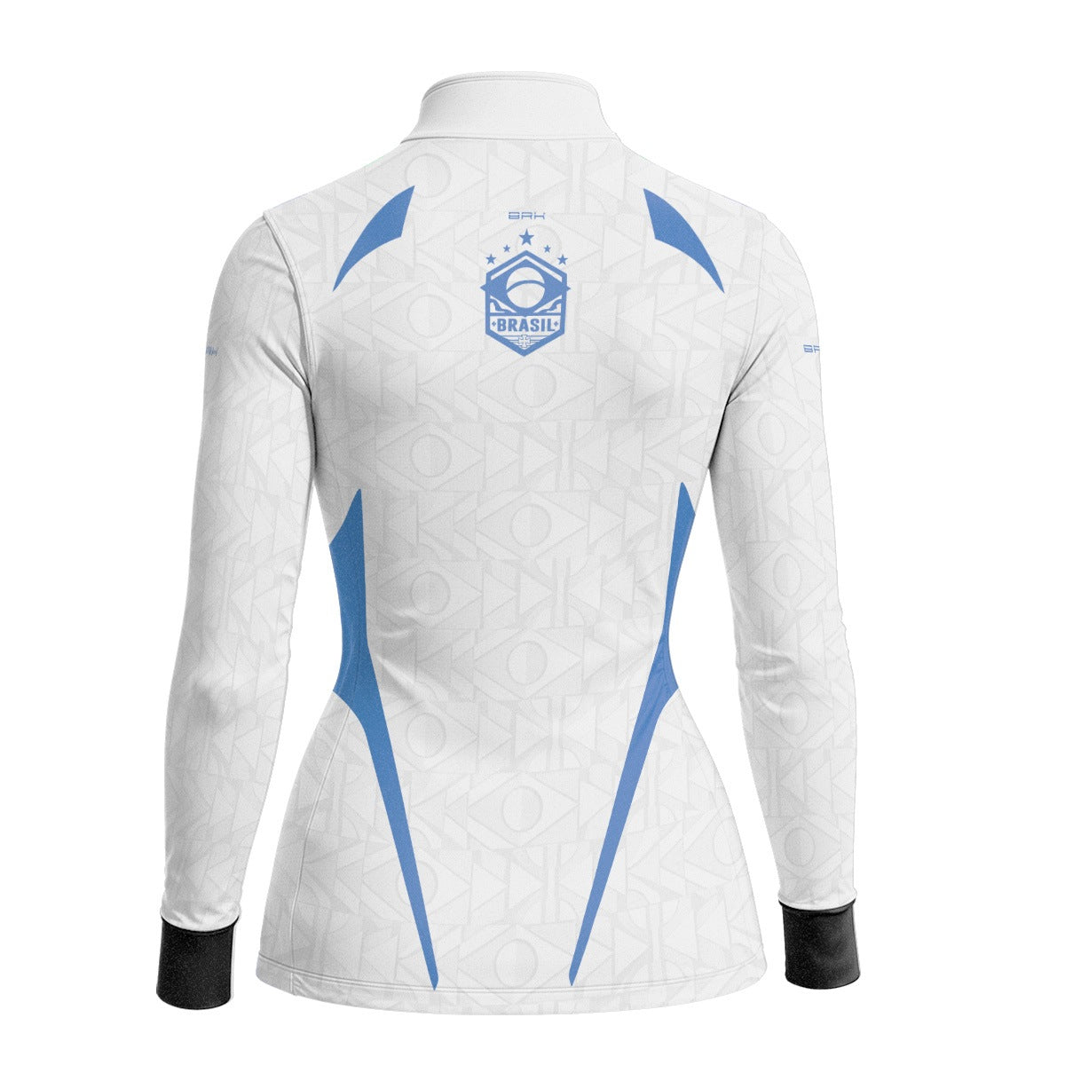 Camisa Brk Feminina Aqui é o Brasil Bandeira Geométrica Branca com Proteção Solar UV50+ - Brk Agro