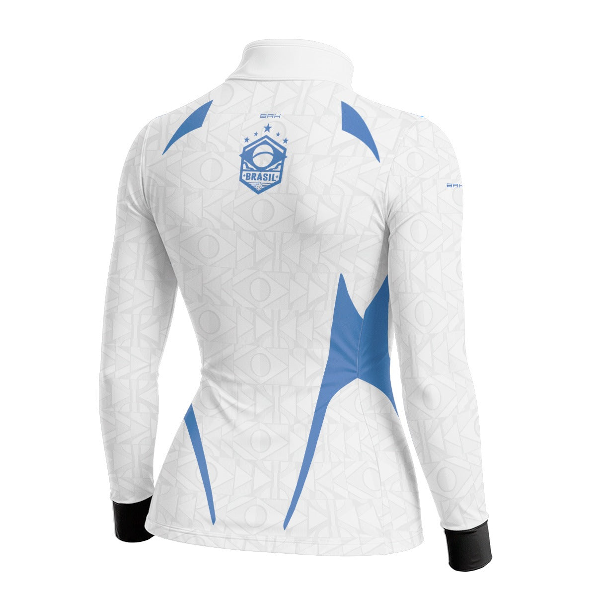 Camisa Brk Feminina Aqui é o Brasil Bandeira Geométrica Branca com Proteção Solar UV50+ - Brk Agro