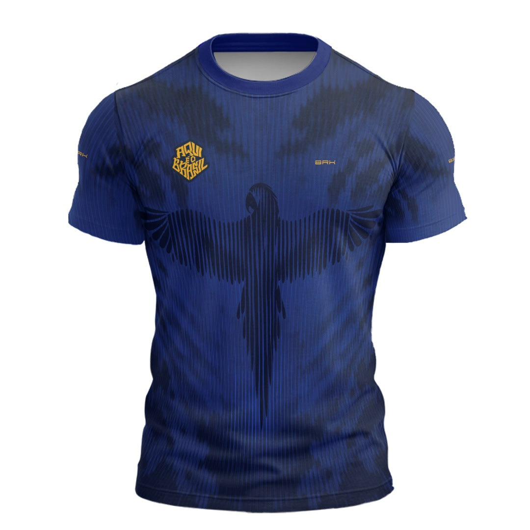 Camisa Casual Brk Aqui é o Brasil Arara Azul com Proteção Solar UV50+ - Brk Agro