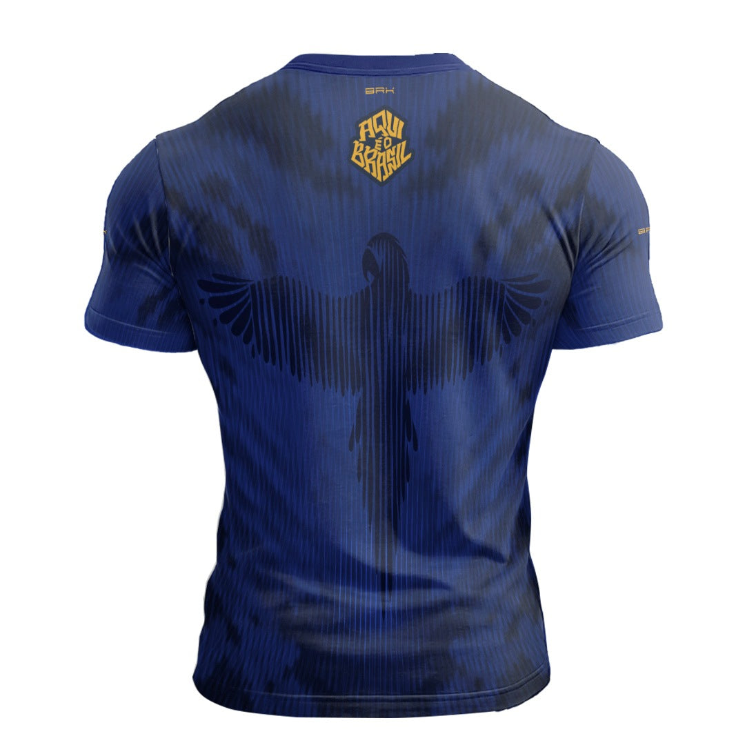 Camisa Casual Brk Aqui é o Brasil Arara Azul com Proteção Solar UV50+ - Brk Agro