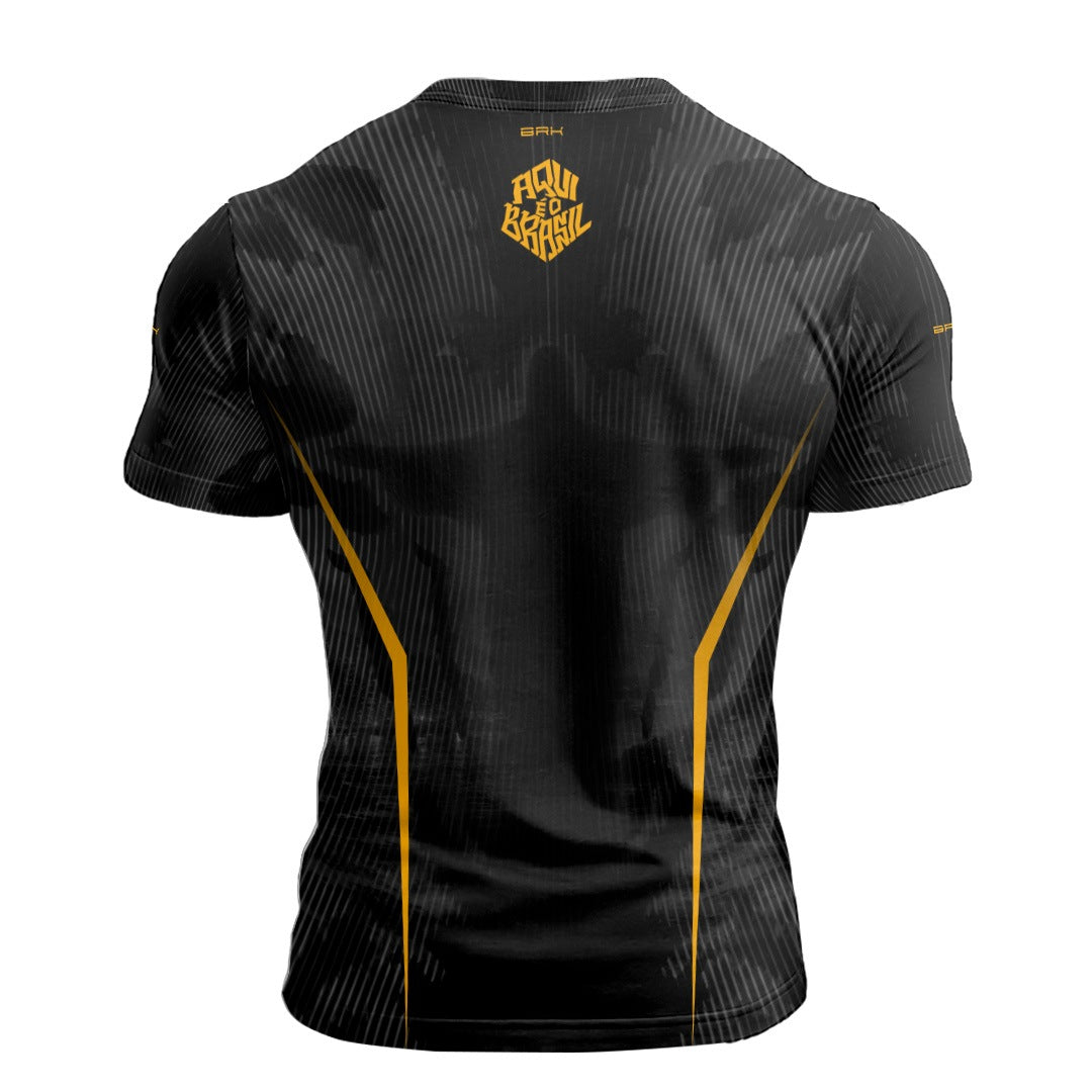 Camisa Casual Brk Aqui é o Brasil Cristo Redentor Preta com Proteção Solar UV50+ - Brk Agro