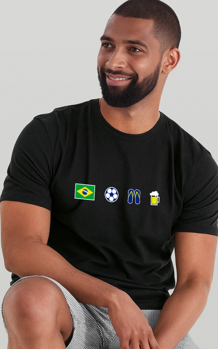 Camiseta Básica de Algodão Brk  Brasil Ícones - Brk Agro