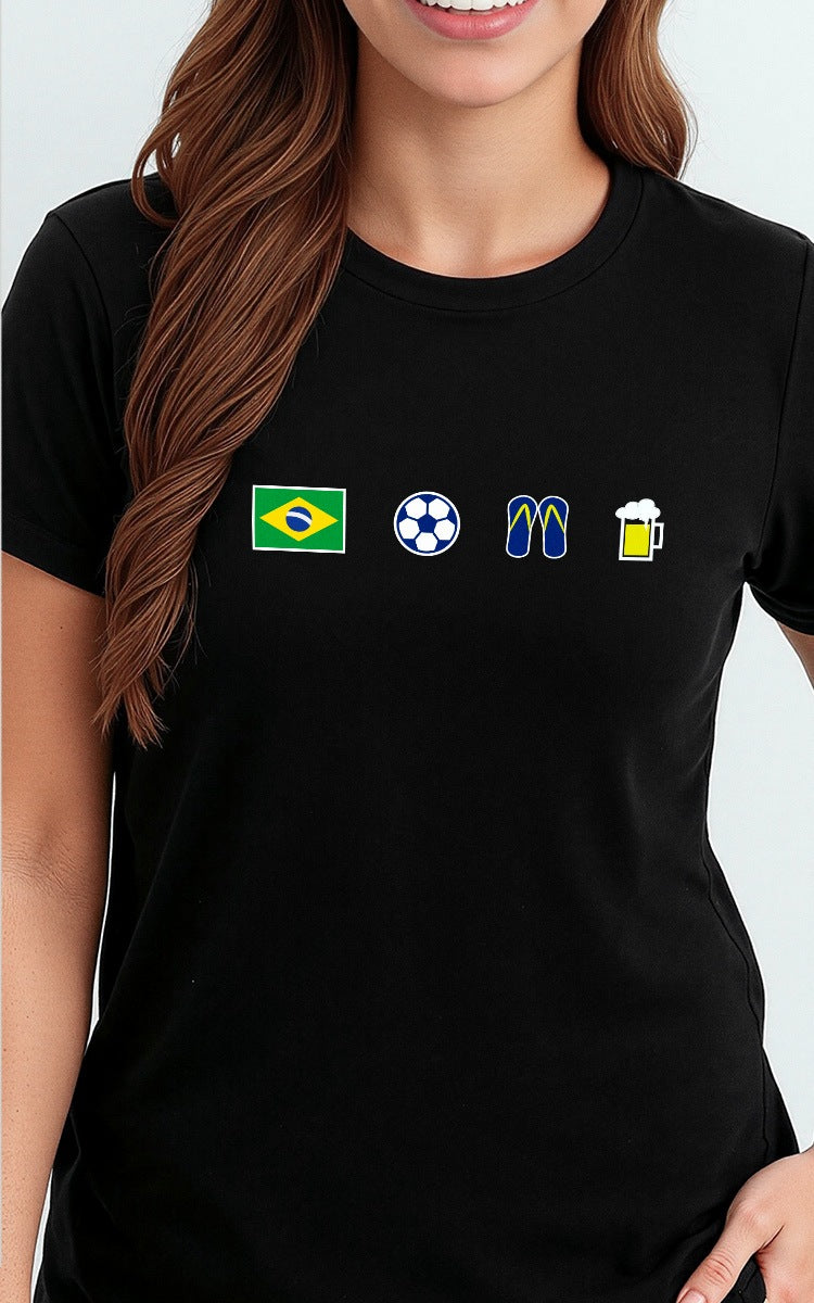 Camiseta Básica de Algodão Brk  Brasil Ícones - Brk Agro