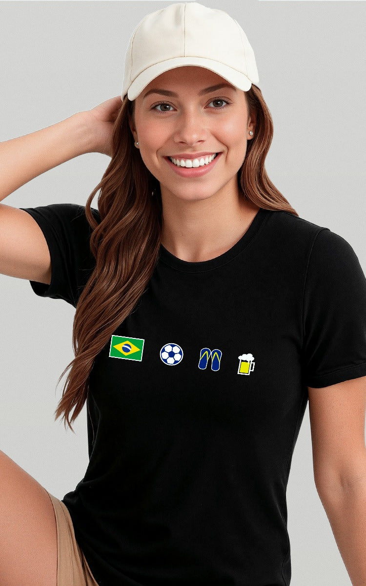Camiseta Básica de Algodão Brk  Brasil Ícones - Brk Agro