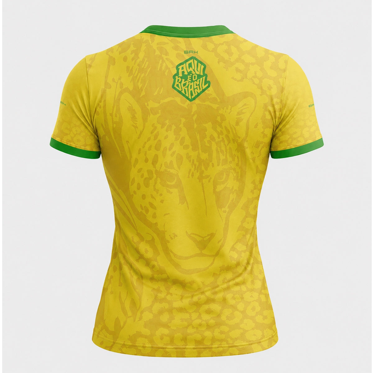 Camisa Casual Feminina Brk Aqui é o Brasil Onça Pintada Amarela com Proteção Solar UV50+ - Brk Agro