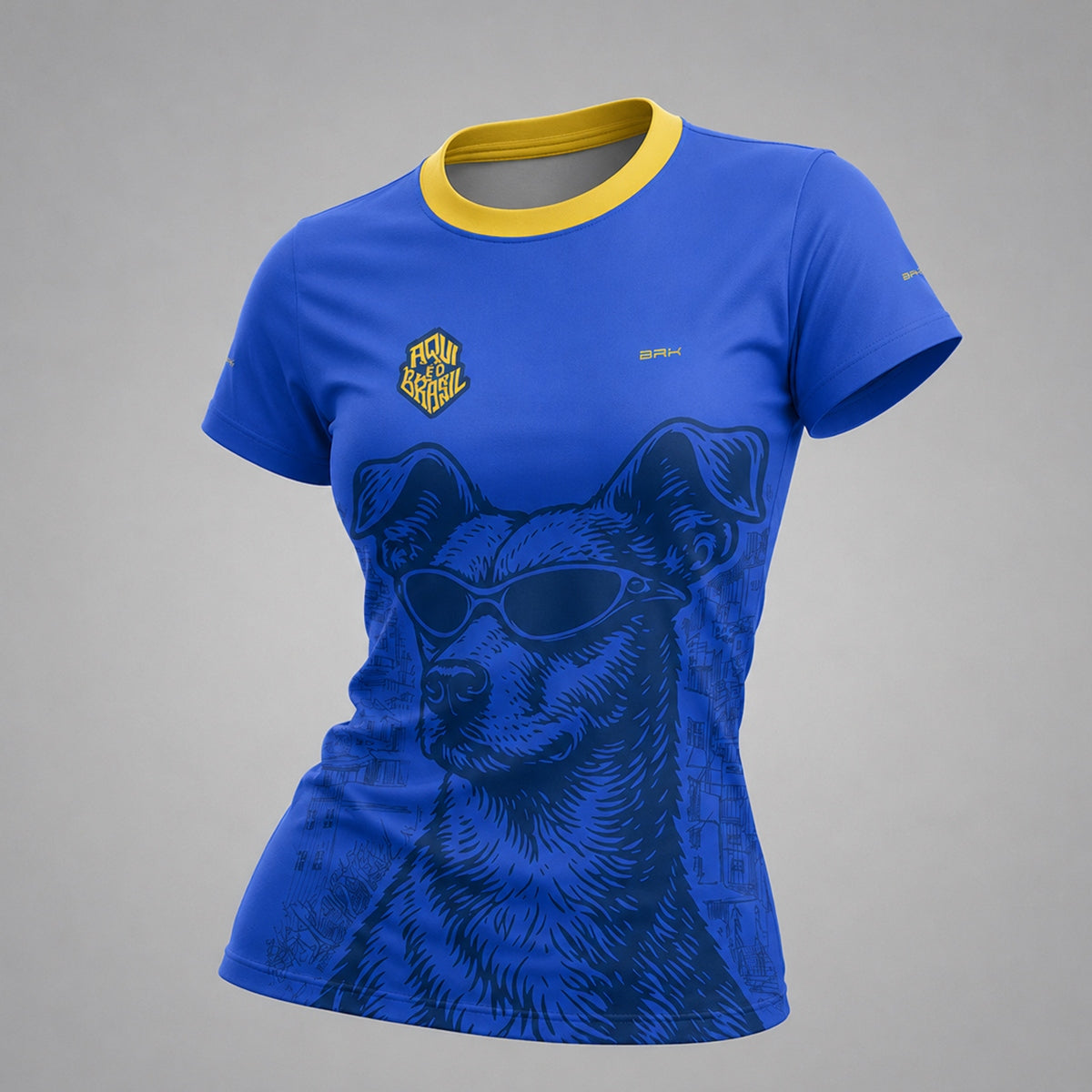 Camisa Casual Feminina Brk Aqui é o Brasil Caramelo de Óculos Azul com Proteção Solar UV50+ - Brk Agro