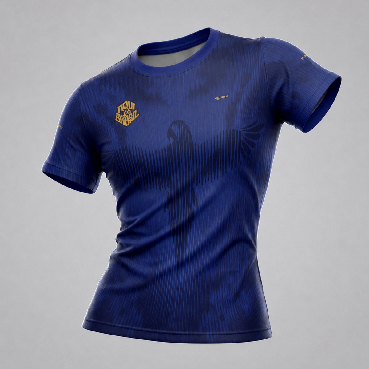 Camisa Casual Feminina Brk Aqui é o Brasil Arara Azul com Proteção Solar UV50+ - Brk Agro