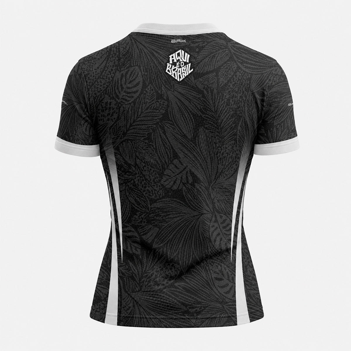 Camisa Brk Aqui é o Brasil Folhagem Tropical Preta com Proteção Solar UV50+ - Brk Agro