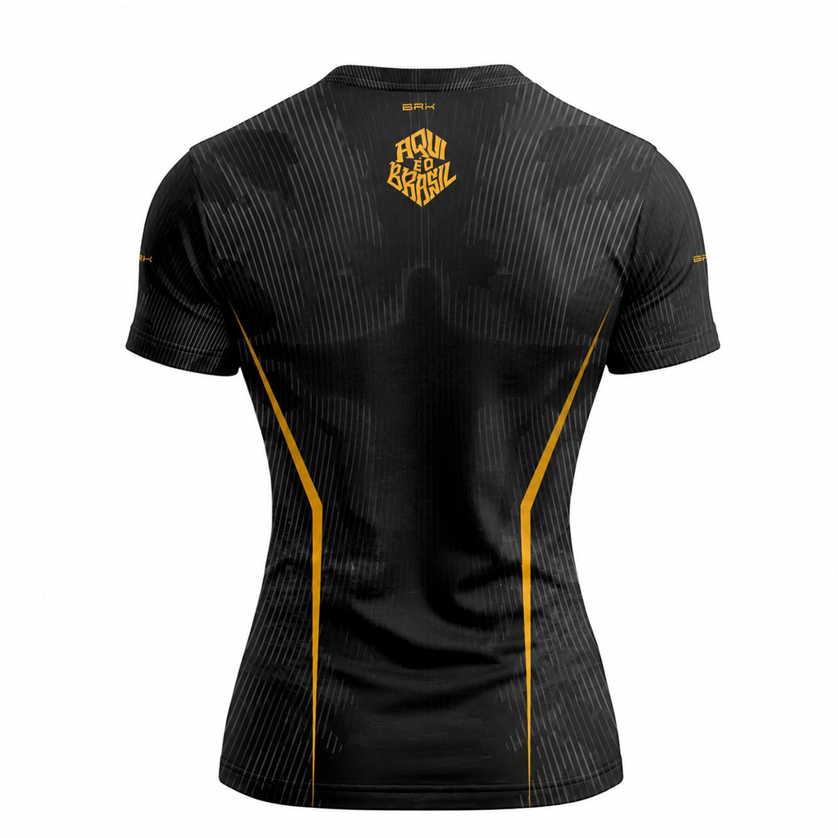 Camisa Casual Feminina Brk Aqui é o Brasil Cristo Redentor Preta com Proteção Solar UV50+ - Brk Agro