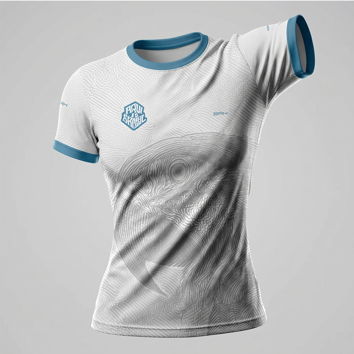 Camisa Casual Feminina Brk Aqui é o Brasil Arara Sombreada Branca com Proteção Solar UV50+ - Brk Agro