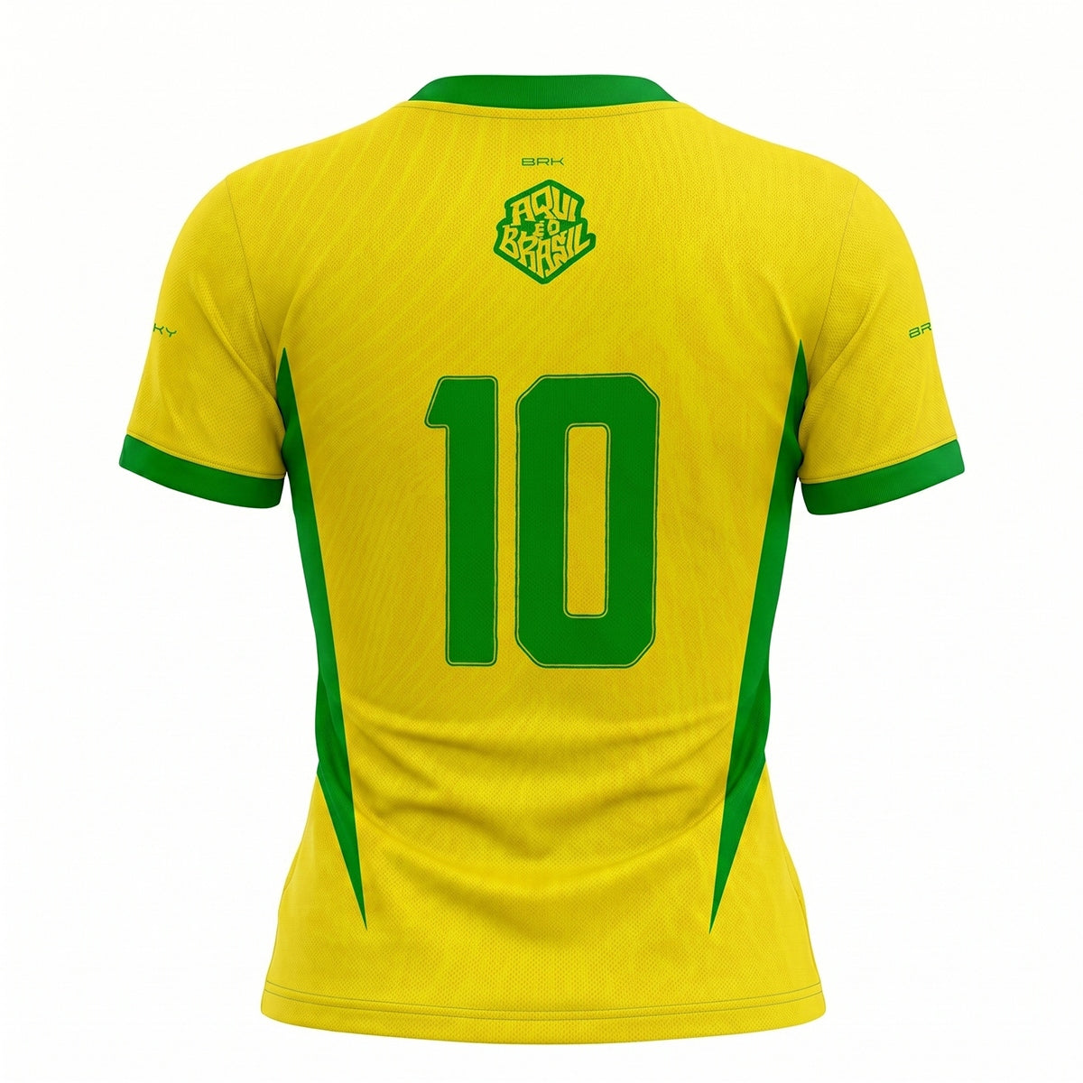 Camisa Casual Feminina Brk Aqui é o Brasil Clássica 10 Amarela com Proteção Solar UV50+ - Brk Agro