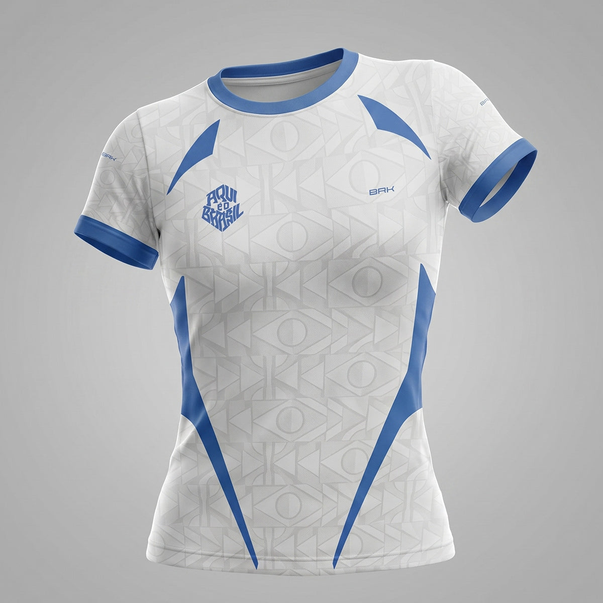 Camisa Casual Feminina Brk Aqui é o Brasil Bandeira Geométrica Branca com Proteção Solar UV50+ - Brk Agro