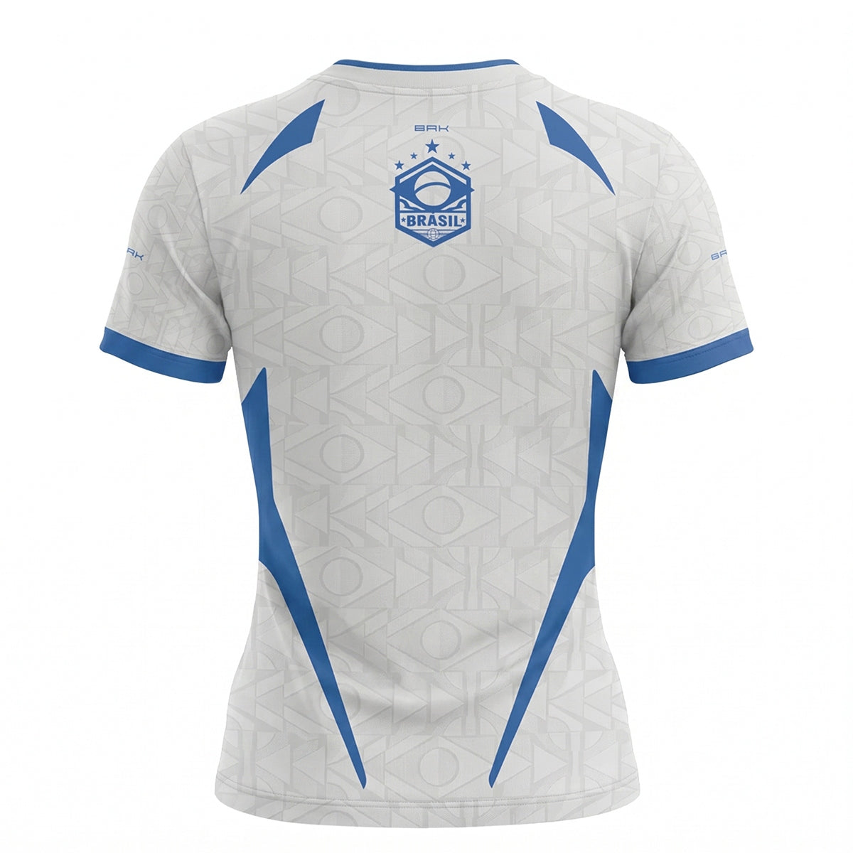 Camisa Casual Feminina Brk Aqui é o Brasil Bandeira Geométrica Branca com Proteção Solar UV50+ - Brk Agro