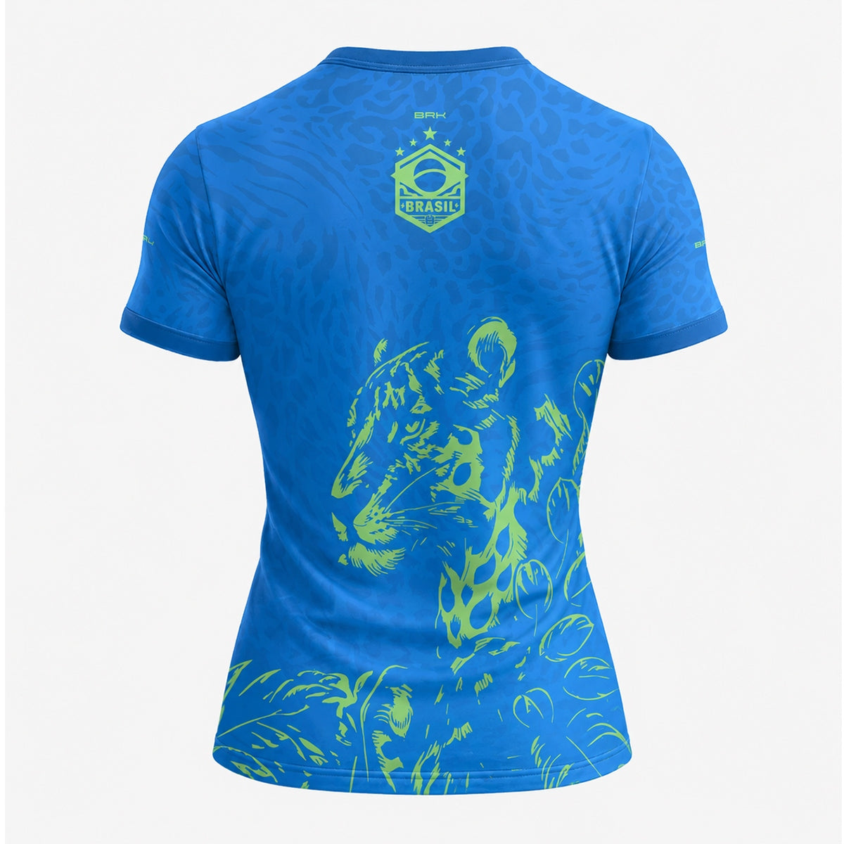 Camisa Casual Feminina Brk Aqui é o Brasil Onça Sombreada Azul com Proteção Solar UV50+ - Brk Agro