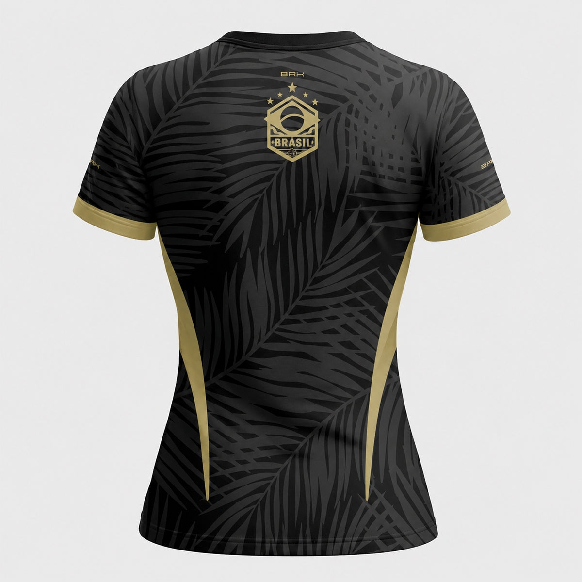 Camisa Casual Feminina Brk Aqui é o Brasil Tropical Preta com Proteção Solar UV50+ - Brk Agro