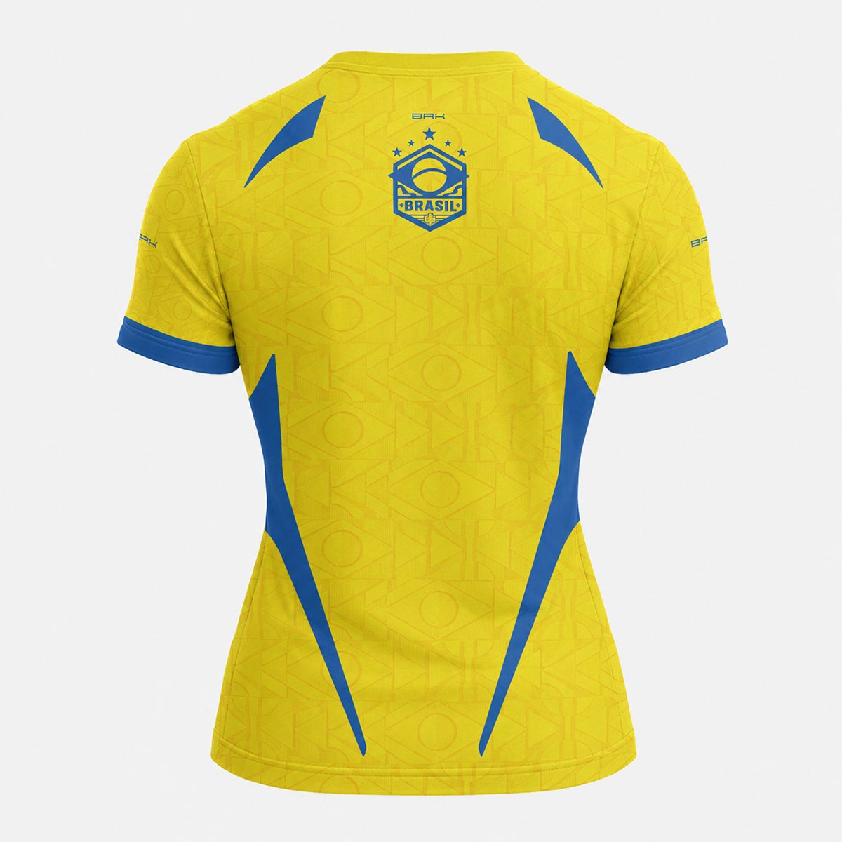 Camisa Casual Feminina Brk Aqui é o Brasil Bandeira Geométrica Amarela com Proteção Solar UV50+ - Brk Agro