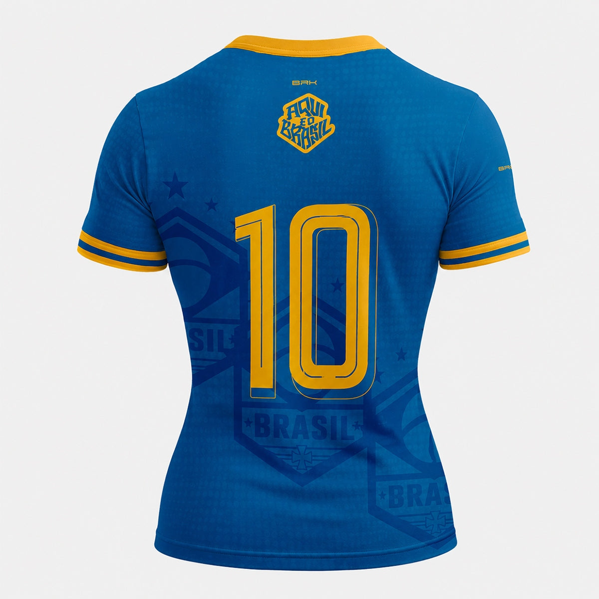 Camisa Casual Feminina Brk Aqui é o Brasil Escudo 10 Azul Royal com Proteção Solar UV50+ - Brk Agro