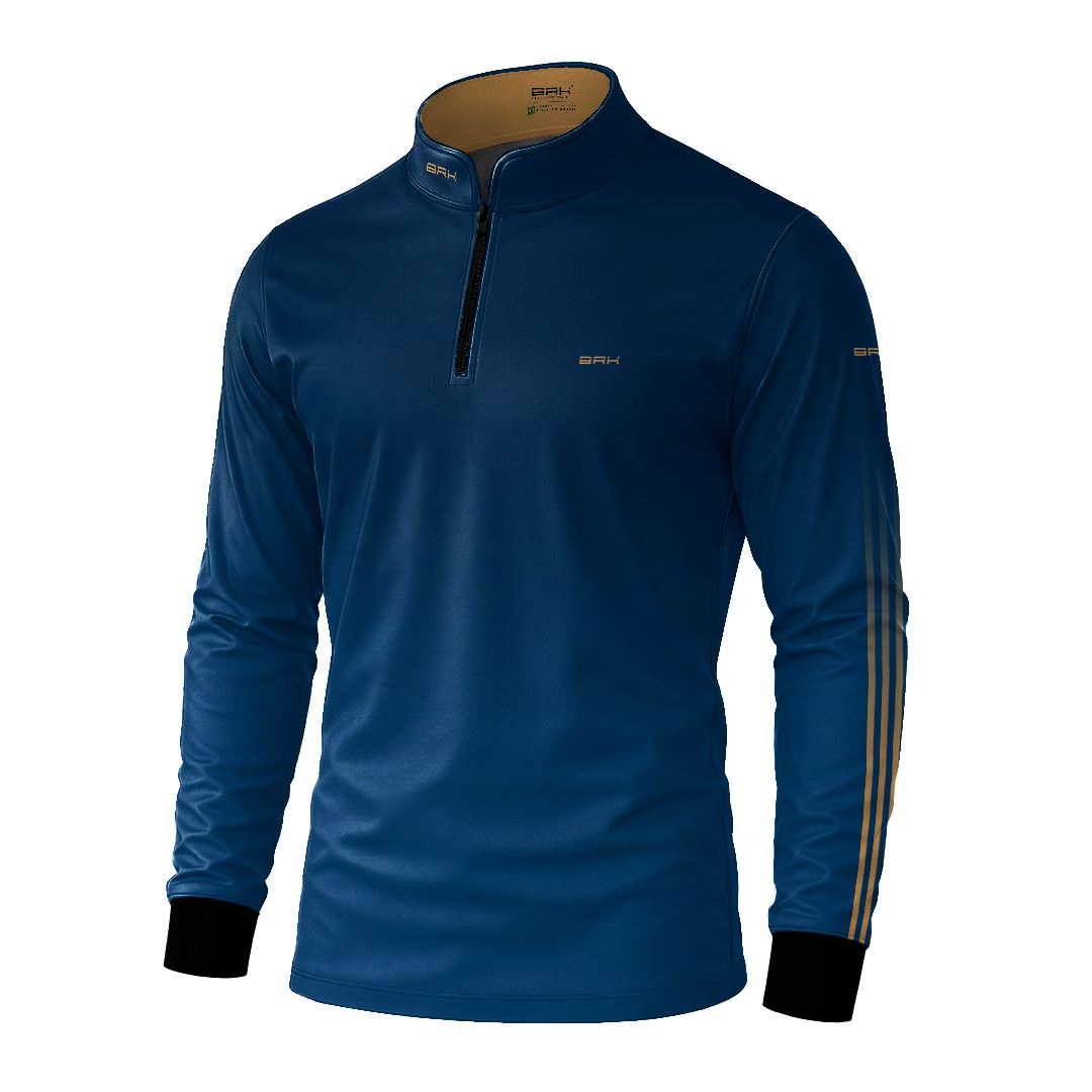 Camisa Agro Brk Dia dos Pais Orgulho de Quem Faz Acontecer Azul Marinho com Proteção Solar UV50+