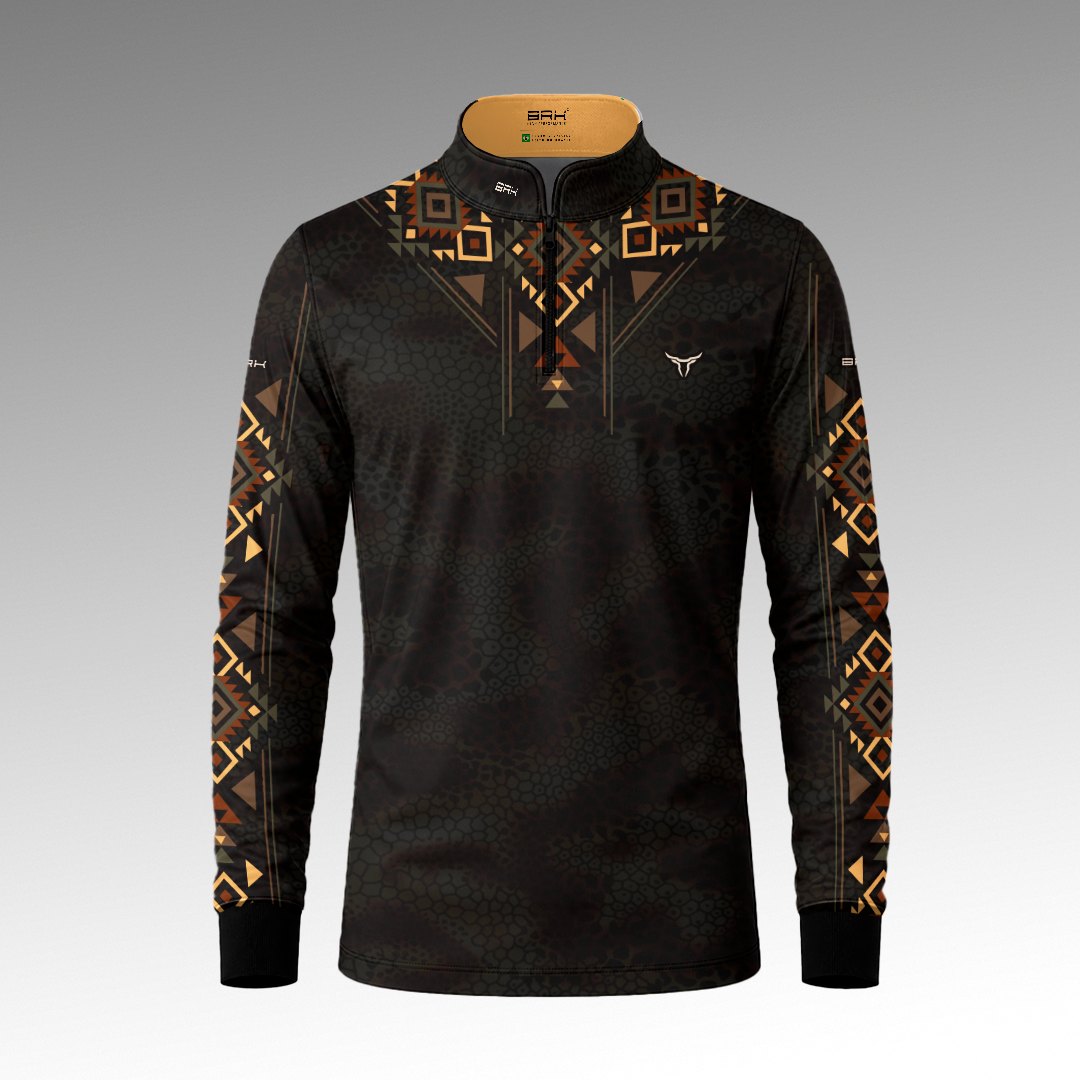 Camisa Preta Longhorn Apache com UV50