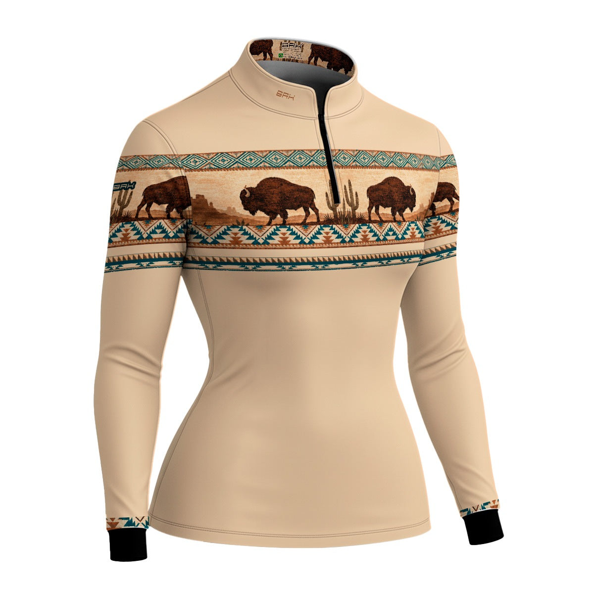 Camisa Feminina Búfalos Branco Apache com UV50