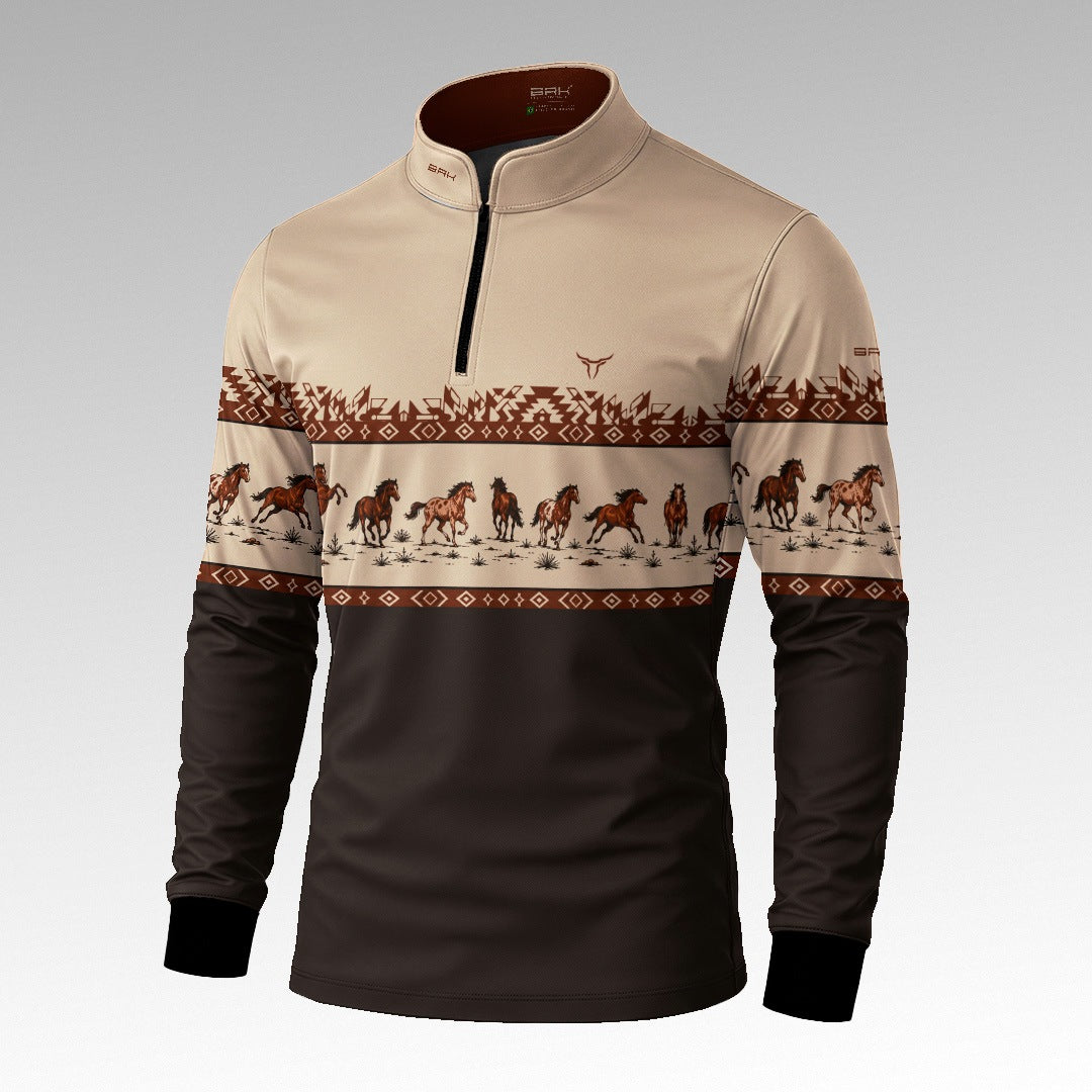 Camisa Apache Cavalos Marrom com UV50