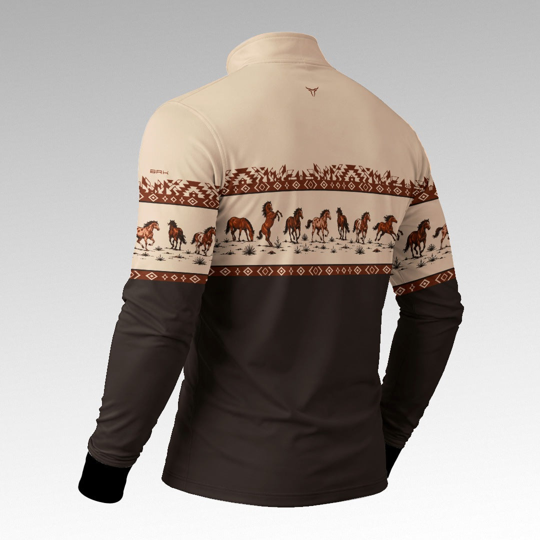 Camisa Apache Cavalos Marrom com UV50