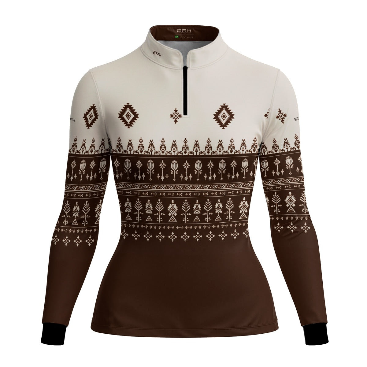 Camisa Feminina Apache Marrom Creme com UV50