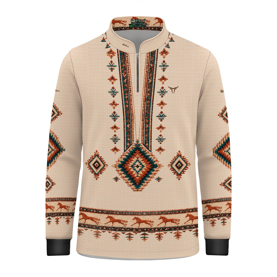 Camisa Infantil Apache Creme Multicolorido com UV50