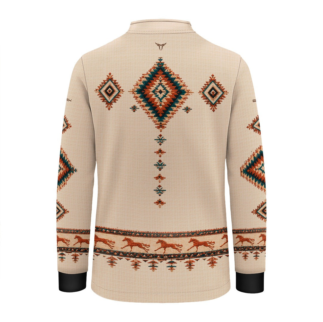 Camisa Infantil Apache Creme Multicolorido com UV50