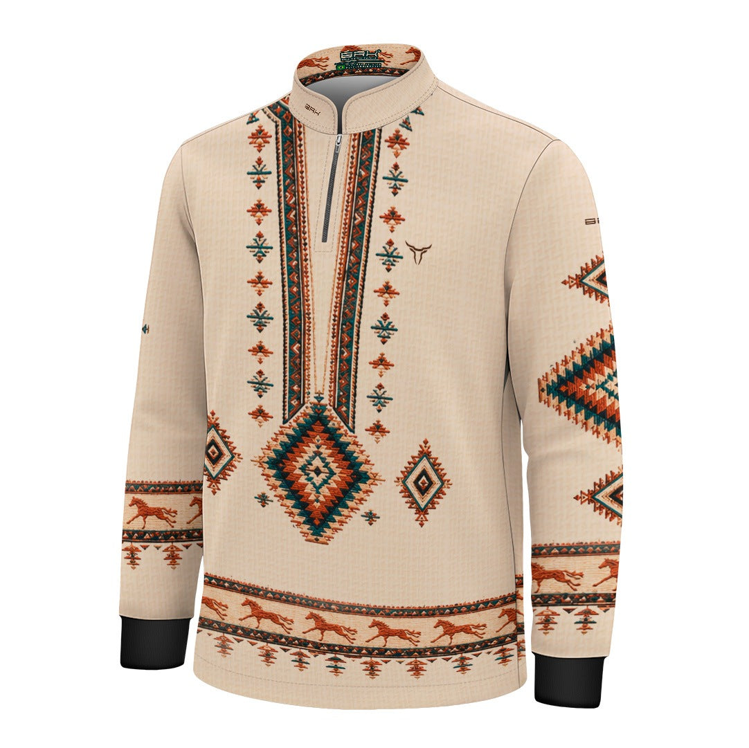 Camisa Infantil Apache Creme Multicolorido com UV50