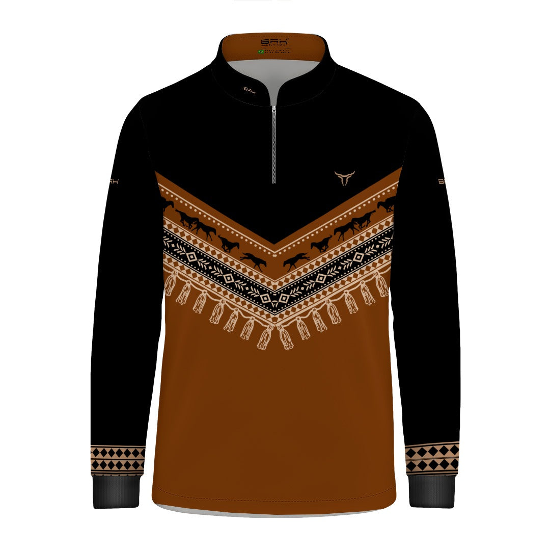 Camisa Infantil Apache Cavalos e Franjas com UV50