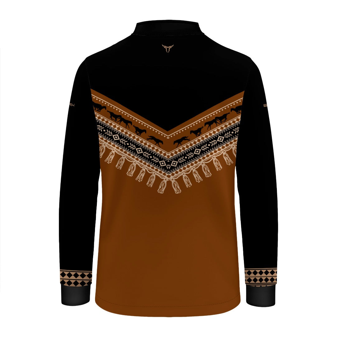 Camisa Infantil Apache Cavalos e Franjas com UV50