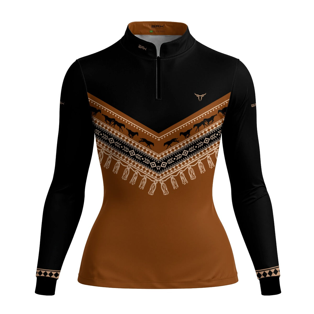 Camisa Feminina Apache Cavalos e Franjas com UV50
