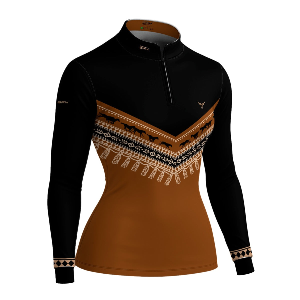 Camisa Feminina Apache Cavalos e Franjas com UV50
