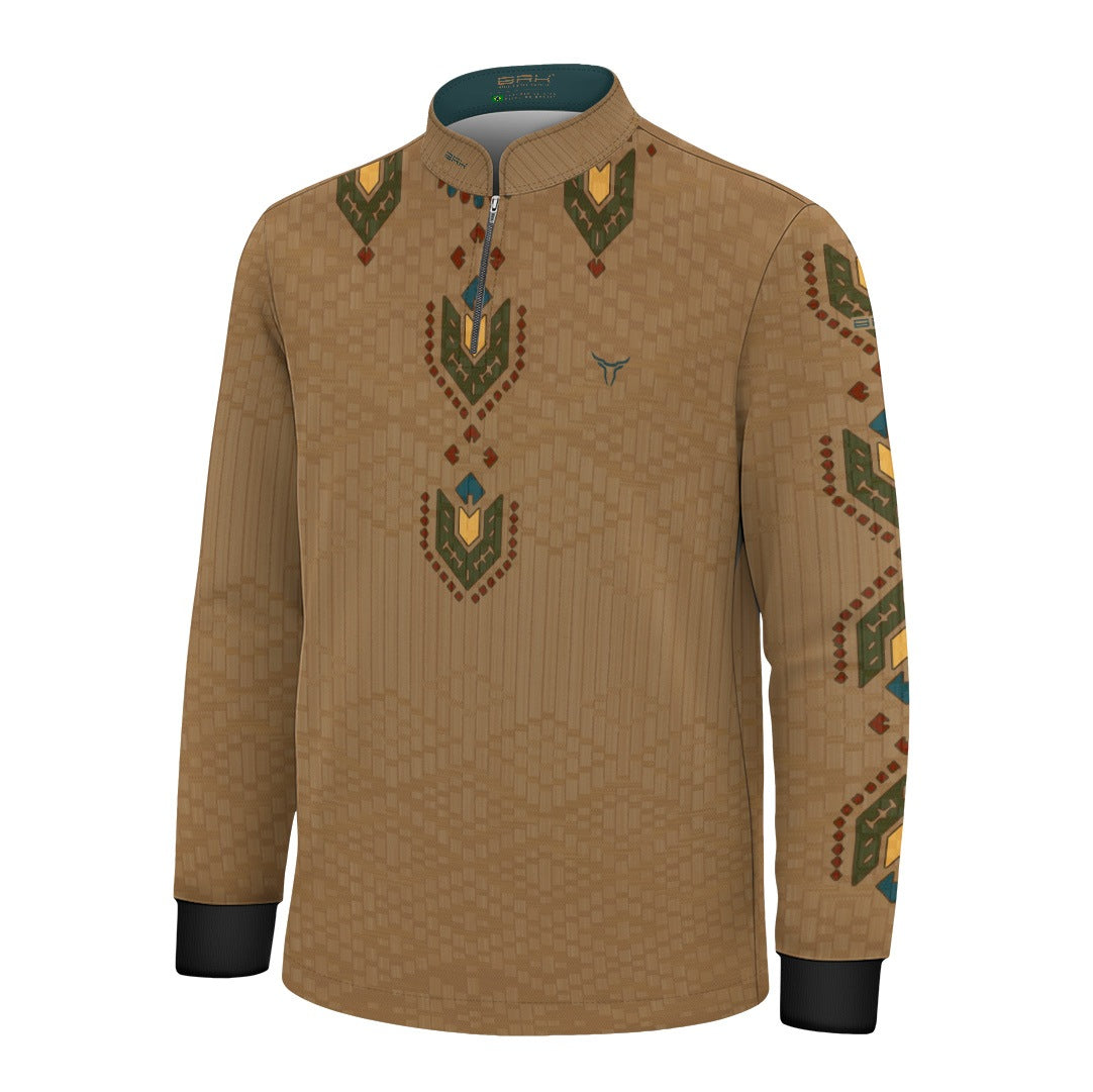 Camisa Infantil Apache Bege Multicolorido com UV50