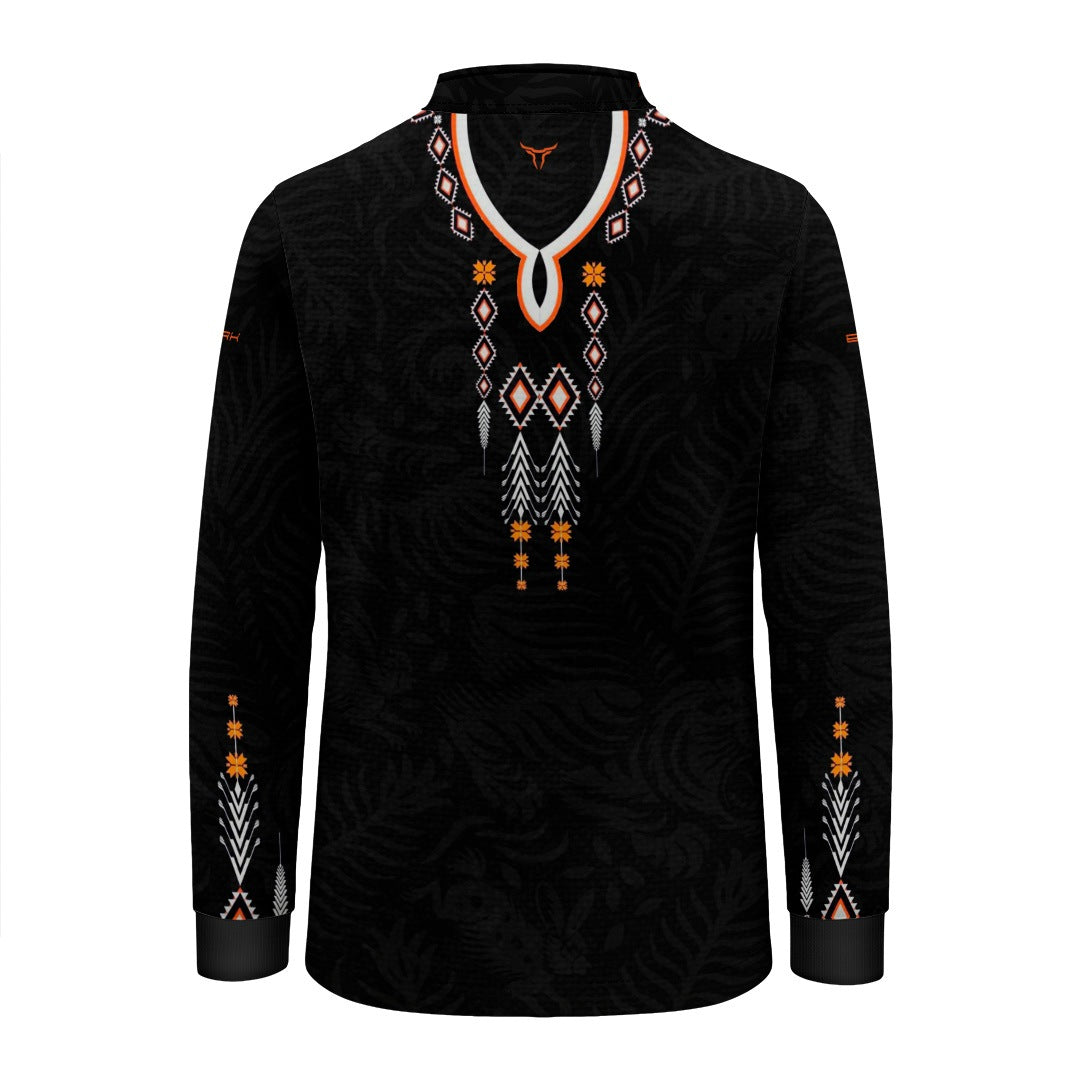 Camisa Infantil Apache Laranja Preta Branco com UV50