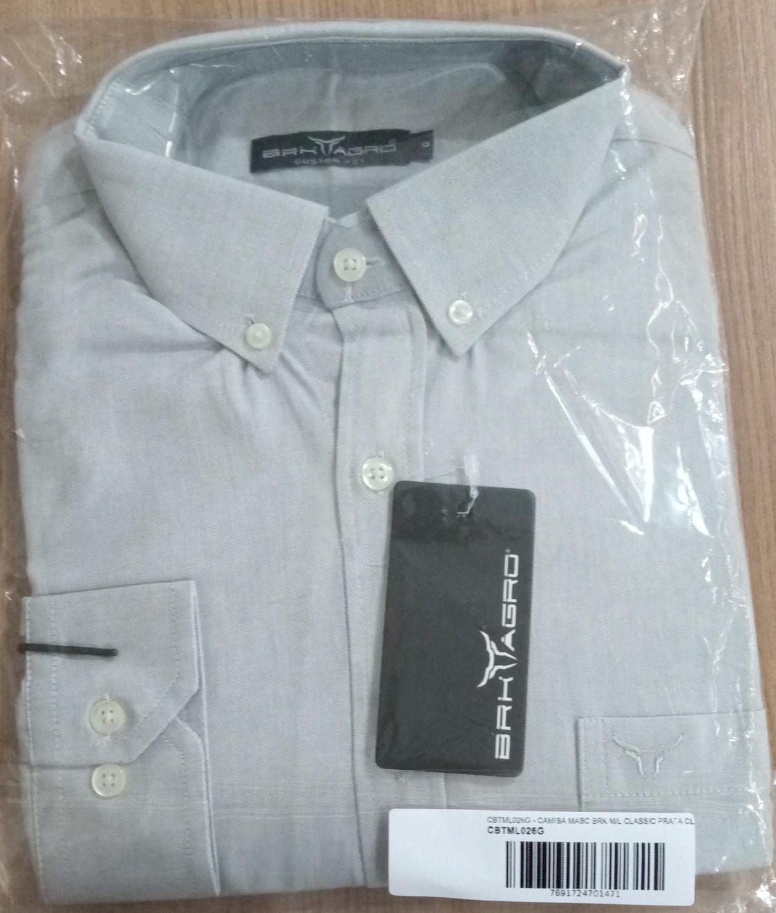 Camisa Country Prata Claro - Manga Curta - Brk Agro