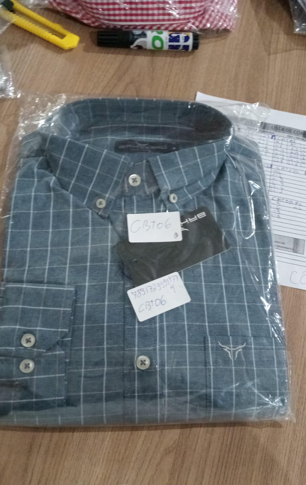 Camisa Country Ranch Azul Grafite - Manga Longa - Brk Agro