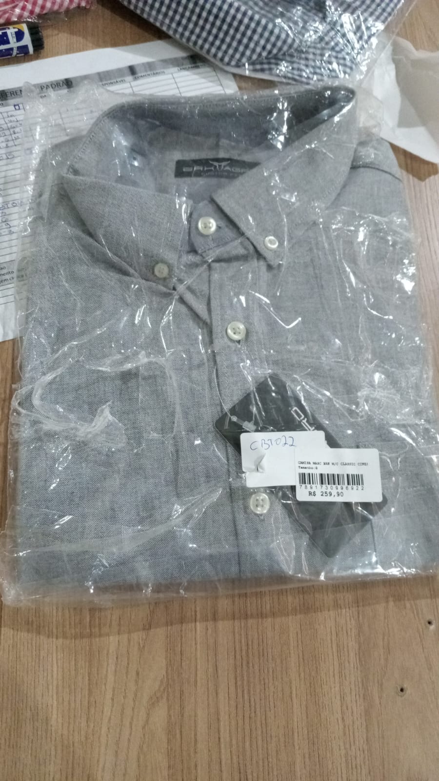 Camisa Country Classic Cinza - Manga Curta - Brk Agro