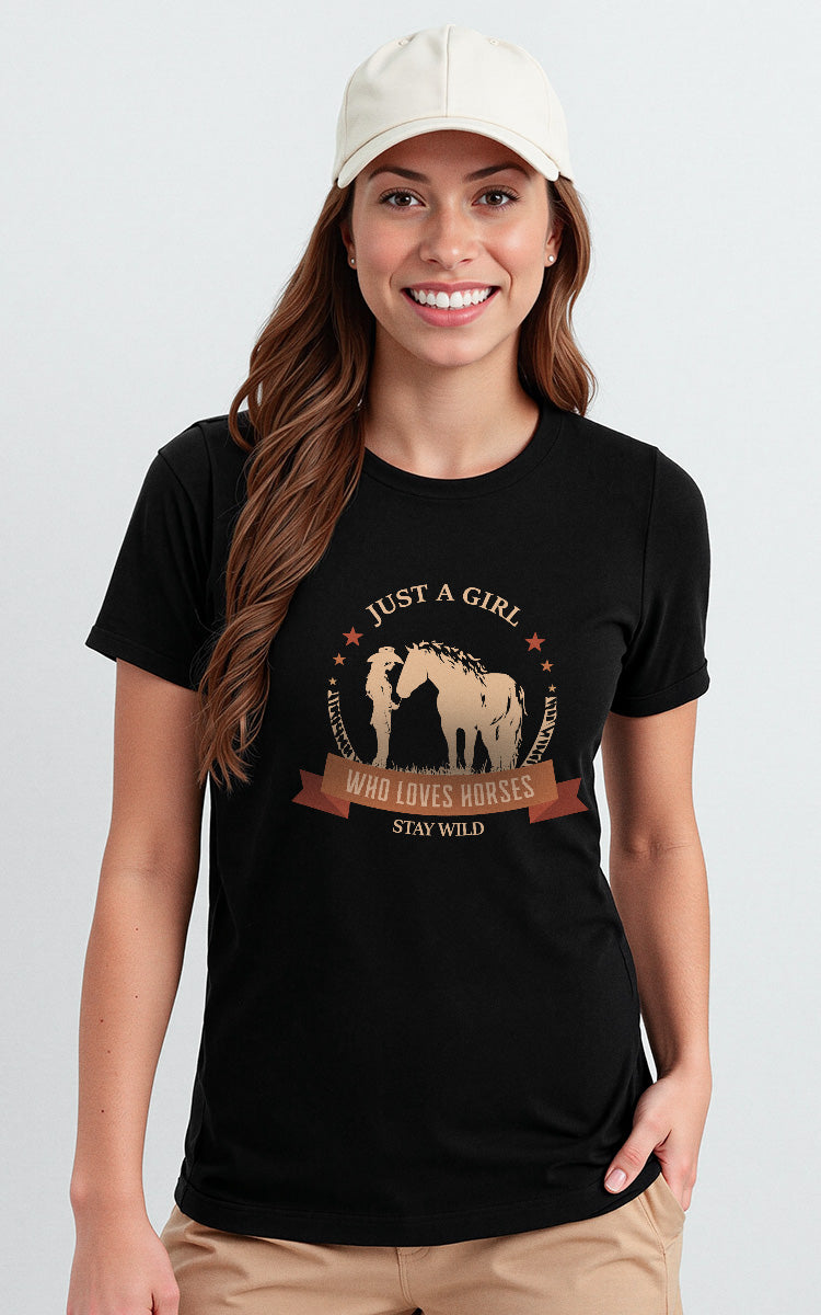 Camiseta Básica de Algodão Brk Mundo Equino Cowgirl