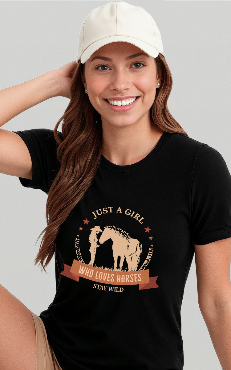 Camiseta Básica de Algodão Brk Mundo Equino Cowgirl