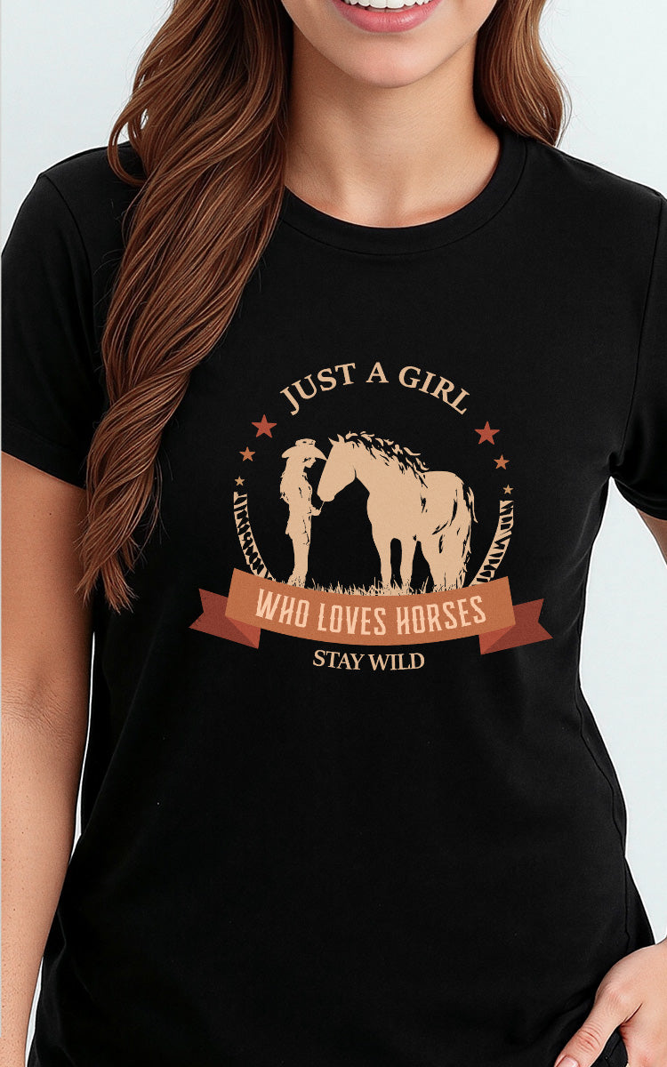 Camiseta Básica de Algodão Brk Mundo Equino Cowgirl