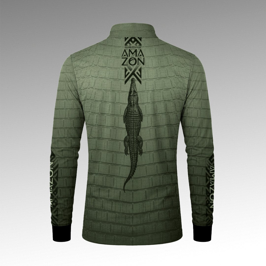 Camisa Brk Amazon Jacaré-Açu com Proteção UV50+ Verde Oliva