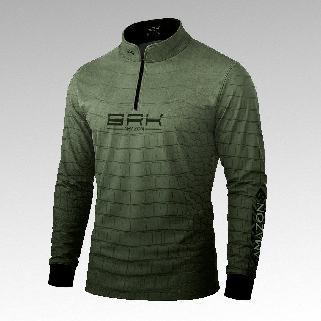 Camisa Brk Amazon Jacaré-Açu com Proteção UV50+ Verde Oliva