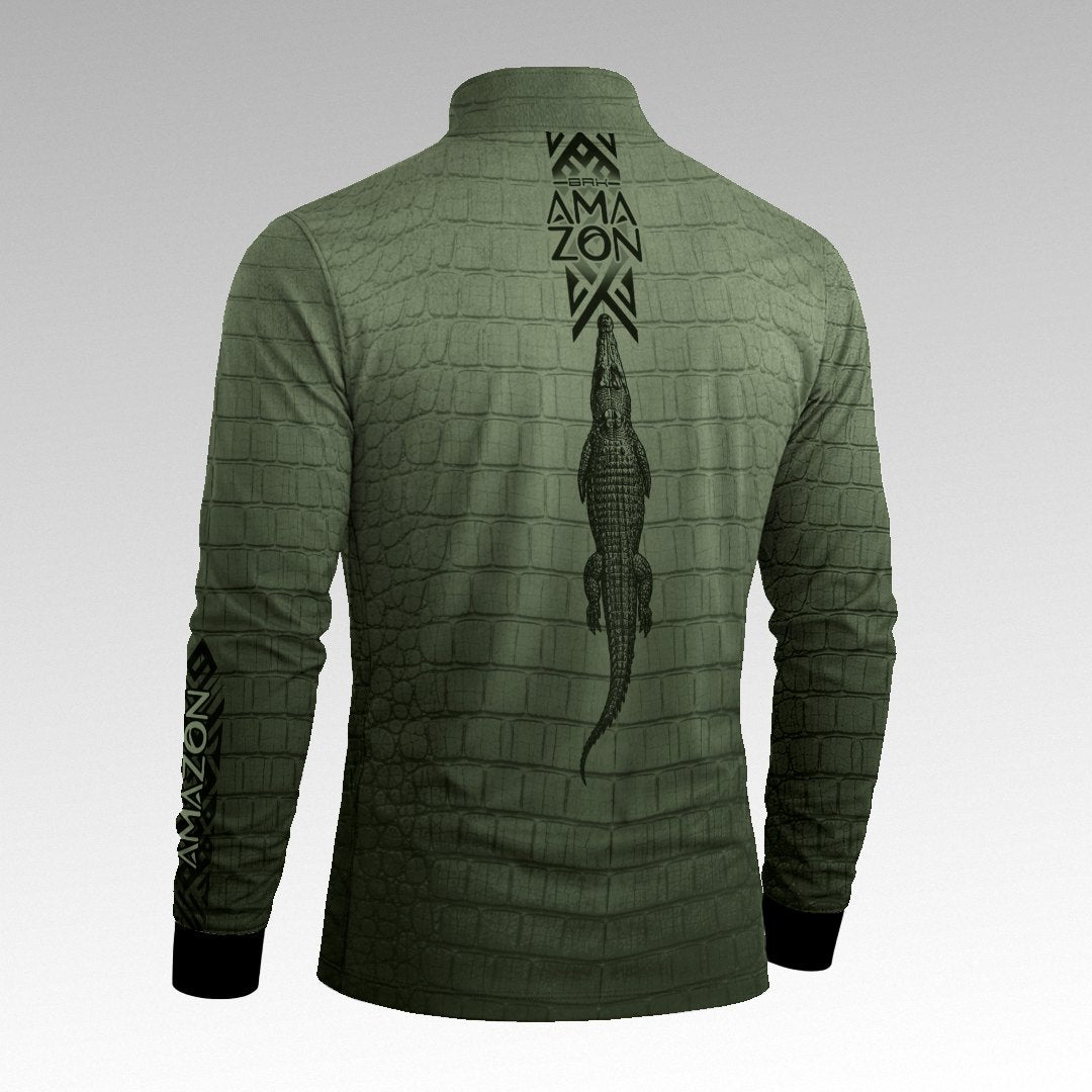 Camisa Brk Amazon Jacaré-Açu com Proteção UV50+ Verde Oliva