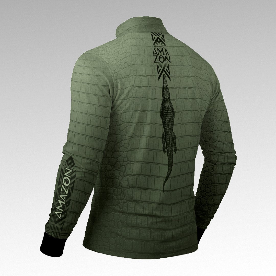Camisa Brk Amazon Jacaré-Açu com Proteção UV50+ Verde Oliva