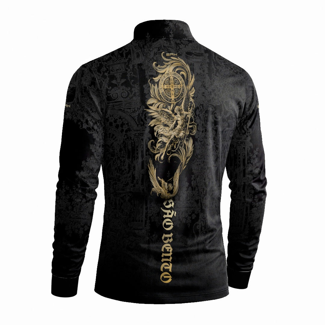 Camisa Agro Brk São Bento Preta Anjos com Proteção UV50+