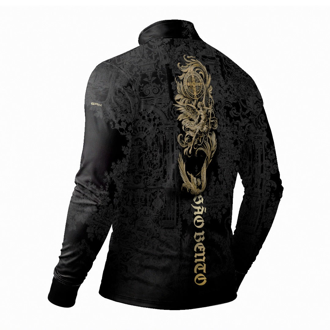 Camisa Agro Brk São Bento Preta Anjos com Proteção UV50+