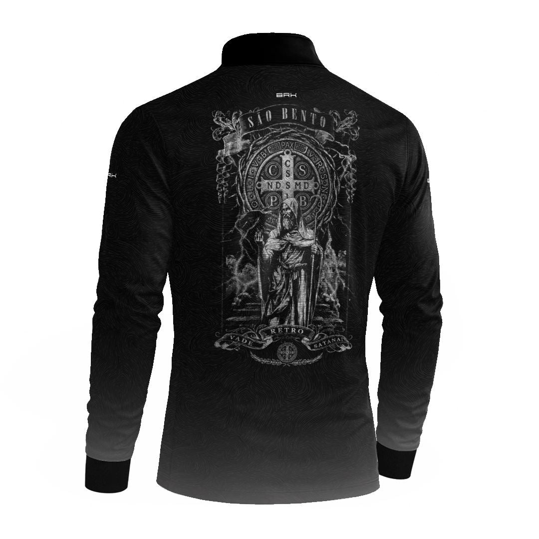 Camisa Agro Brk São Bento Preto e Cinza com Proteção UV50+