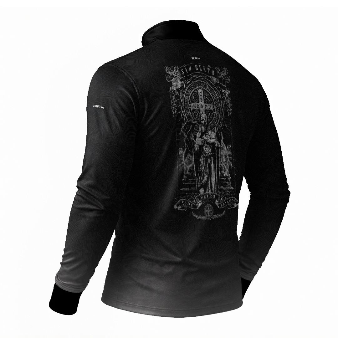 Camisa Agro Brk São Bento Preto e Cinza com Proteção UV50+